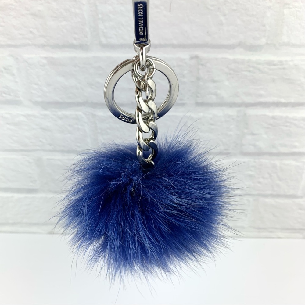 Michael Kors Pom Pom Bag Charm Royal Blue $65